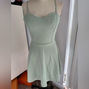 Pale green mini skater dress